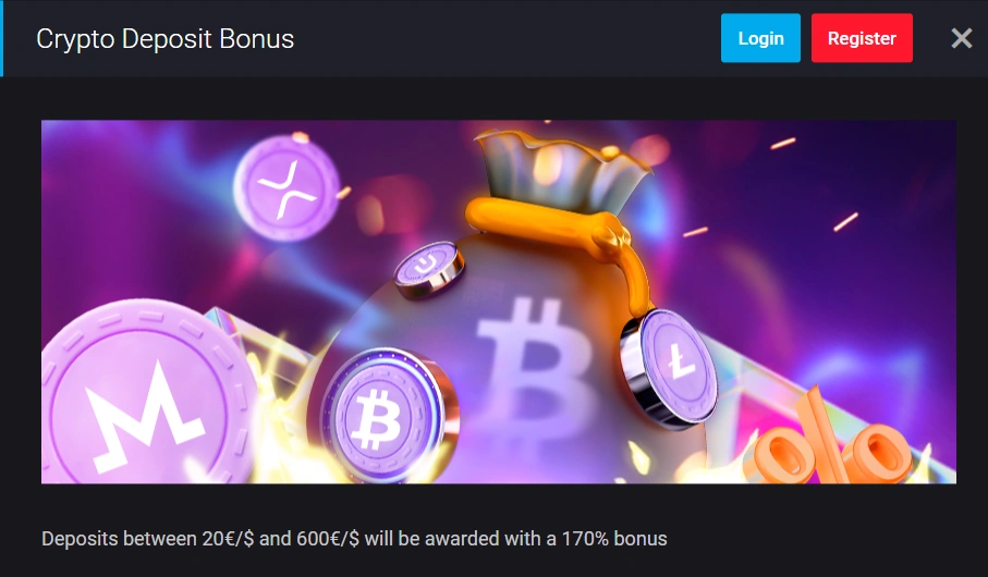 user interface and bonus screenshot of MyStake betting site