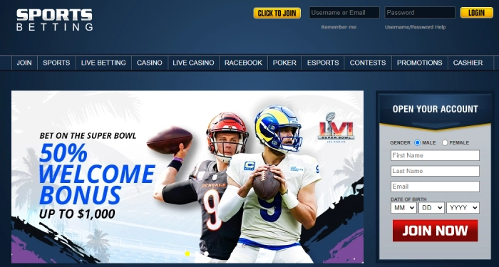 sports bonus offers and interface at Sportsbetting.ag similar site to Bovada