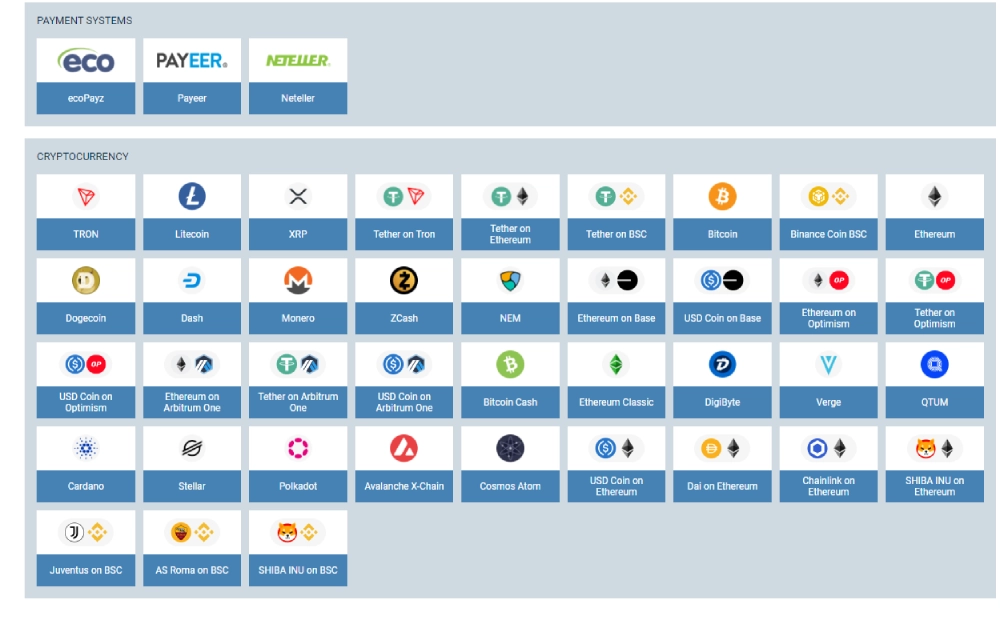 crypto payment at 1xbet after registering