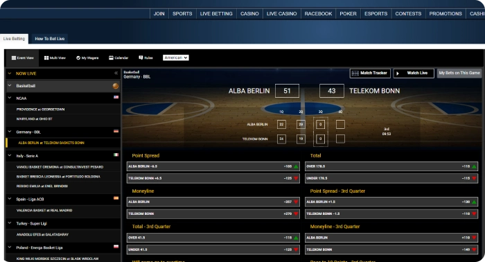 sportsbettingag user interface basketball