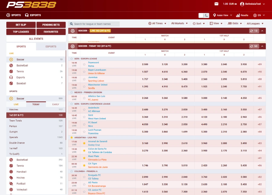 ps3838 odds on broker